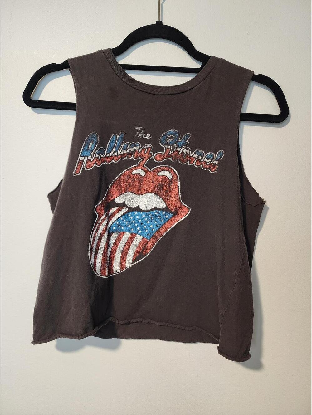 The Rolling Stones Graphic Crop Muscle Tank Top Size S